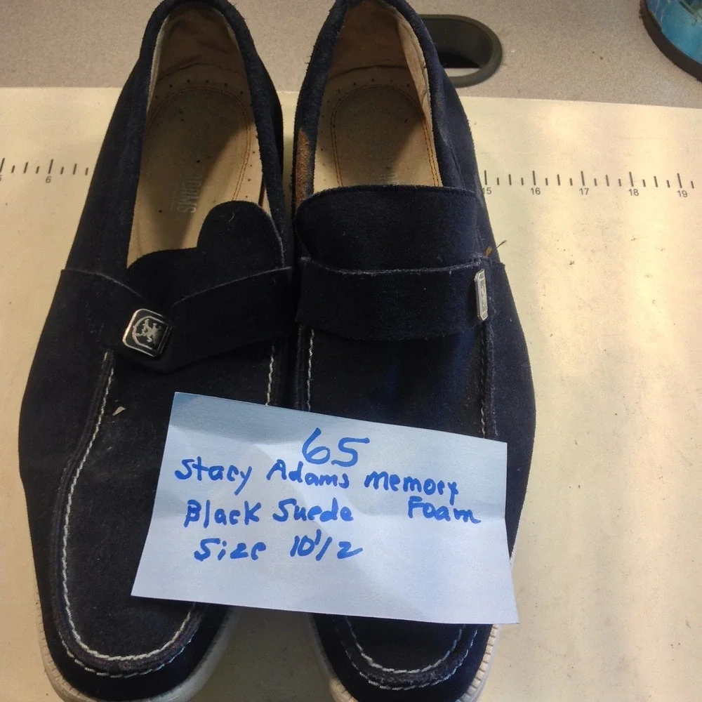 Stacy Adams Memory Foam Mens Size 10.5 Black Suede Loafers 24955-410